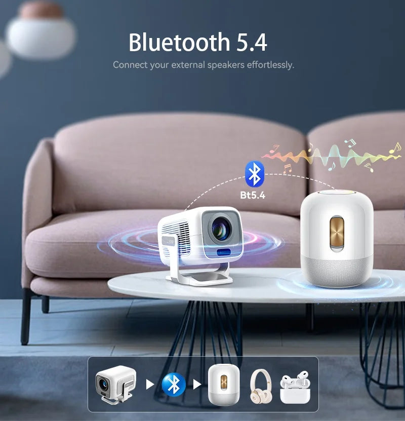 DITONG X3Plus HD projector Native 1080P support 4K WIFI6 BT5.4 Android projector Auto-focus Auto-keystone Home theater projector