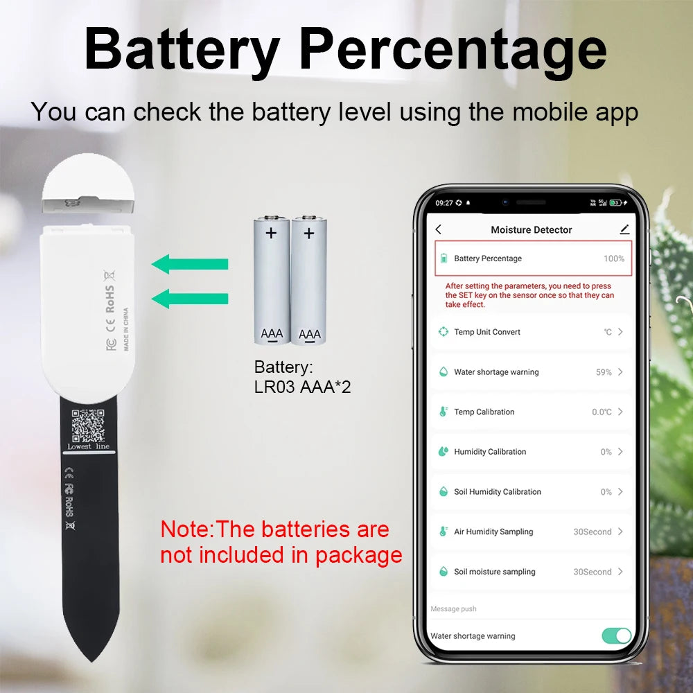 Tuya Zigbee Temperature Humidity Moisture Detector Smart Soil Tester Moisture Sensor Real Time Monitor Support Home Assistant Z2