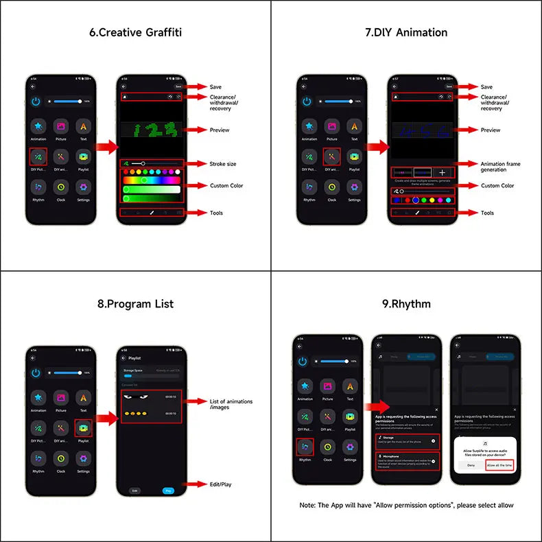 Large APP Truck Car Devil Eye LED Pixel Panel Light Remote Music Control Custom Text Lighting Scrolling For Board Windshield