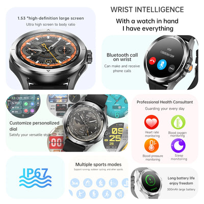 S4 Ultra For Xiaomi Smart Bracelet Men Watch AMOLED HD Screen Bluetooth Call GPS Trajectory NFC Heart Rate Compass SmartWatches