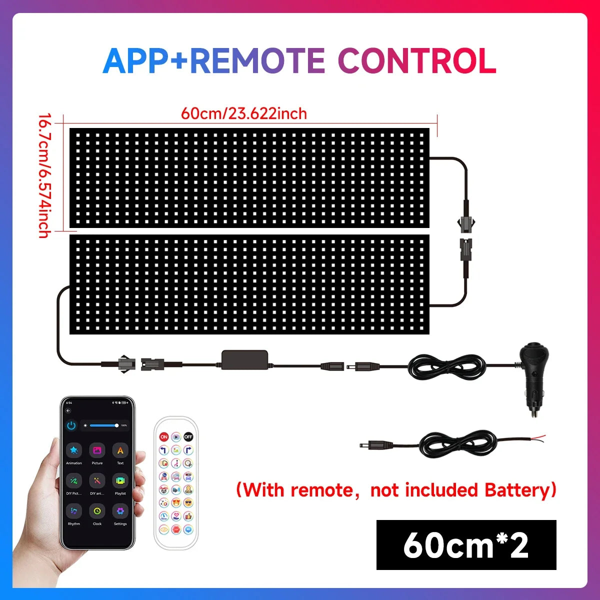 Large APP Truck Car Devil Eye LED Pixel Panel Light Remote Music Control Custom Text Lighting Scrolling For Board Windshield