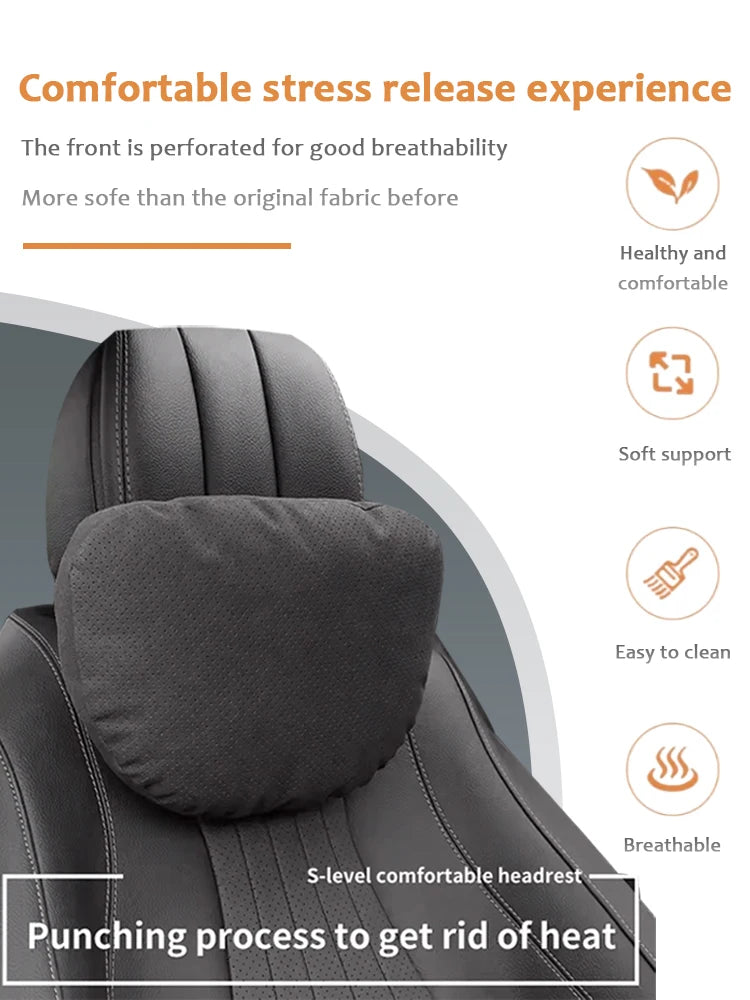 Car Headrest Comfort Adjustable Breathable Pillow Protector Neck For Toyota Corolla Prius Yaris Rav4 CHR Aygo Hilux Raize Camry