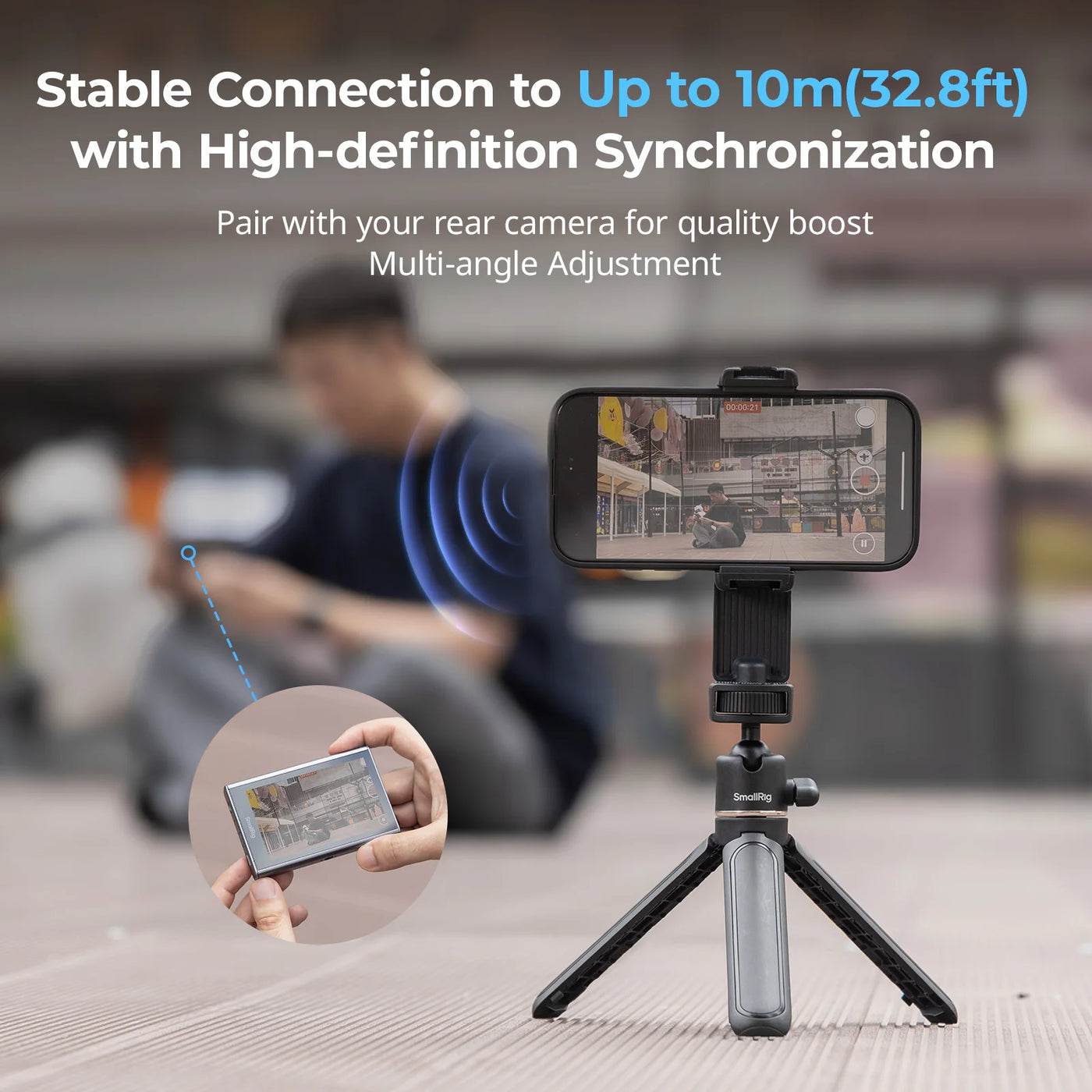 SmallRig Wireless Video Monitor for Phone Vlog Kit with Remote Control 1500mAh Battery for iPhone & Android Mobile Phone 4851