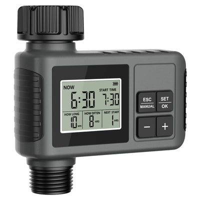 Haozee Smart Water Timer Intelligent 1/2/3-Outlet Irrigation Watering System Sprinkler Timer Garden Programmer IPX7 LCD Display