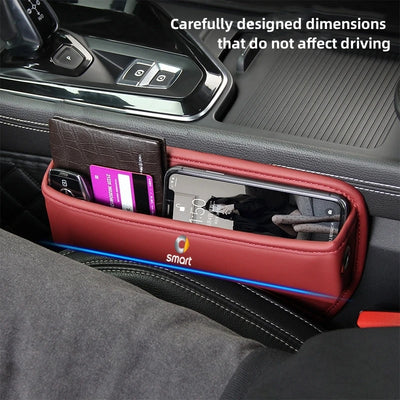 Multifunction Car Seat Gap Organizer Seat Crevice Slot Storage Box for Smart Eq Fortwo Forfour 453 451 452 450 454 Roadster Car