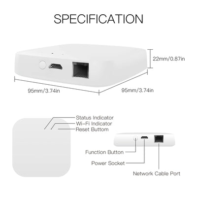 MOES Tuya Smart Wired Multi-mode Gateway ZigBee Bluetooth Mesh Hub Smart Life APP Remote Voice Control via Alexa Google Home