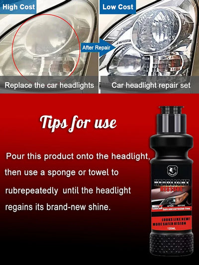 Car Headlight Restoration Liquid Polishing Kits Scratch Remover Car Headlamp Repair Tool Accessories