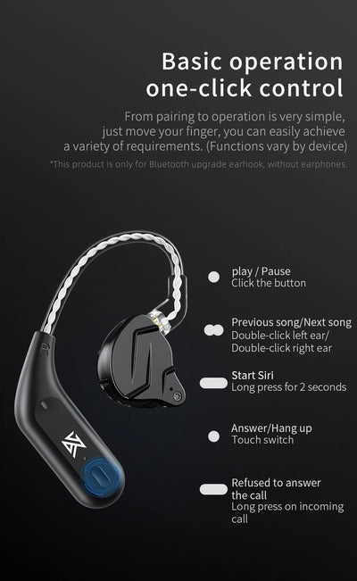 KZ AZ09 Bluetooth 5.2 Wireless Upgrade Cable  HIFI Wireless Ear Hook With Charging Case For KZ TRN CCA Earphones Headset