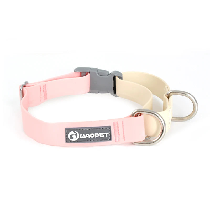WAOPET PVC Waterproof Dog Collar for Large Medium and Small Dogs Pet Training Walking Dog German Shepherd Malinois New 2025