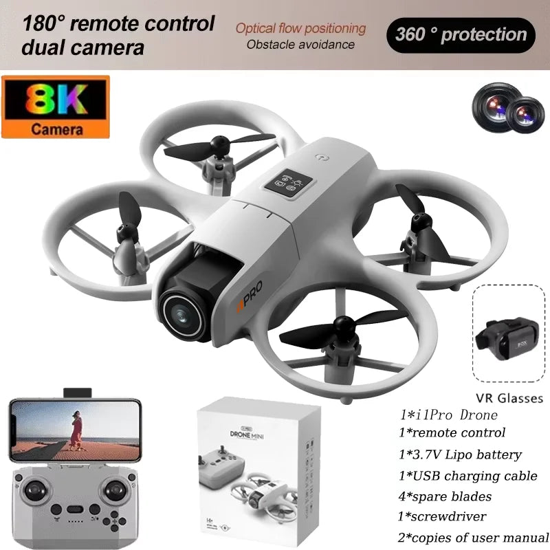 2025 New i1PRO Mini Drones 8K Aerial Photography Machine Dual Camera HD FPV Quadcopter Five-side Obstacle Avoidance Foldable UAV