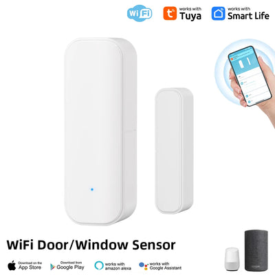 WiFi or Zigbee Window Door Sensor Tuya Smart Home Security Alarm System Voice Control Via Alexa Google Home Smart