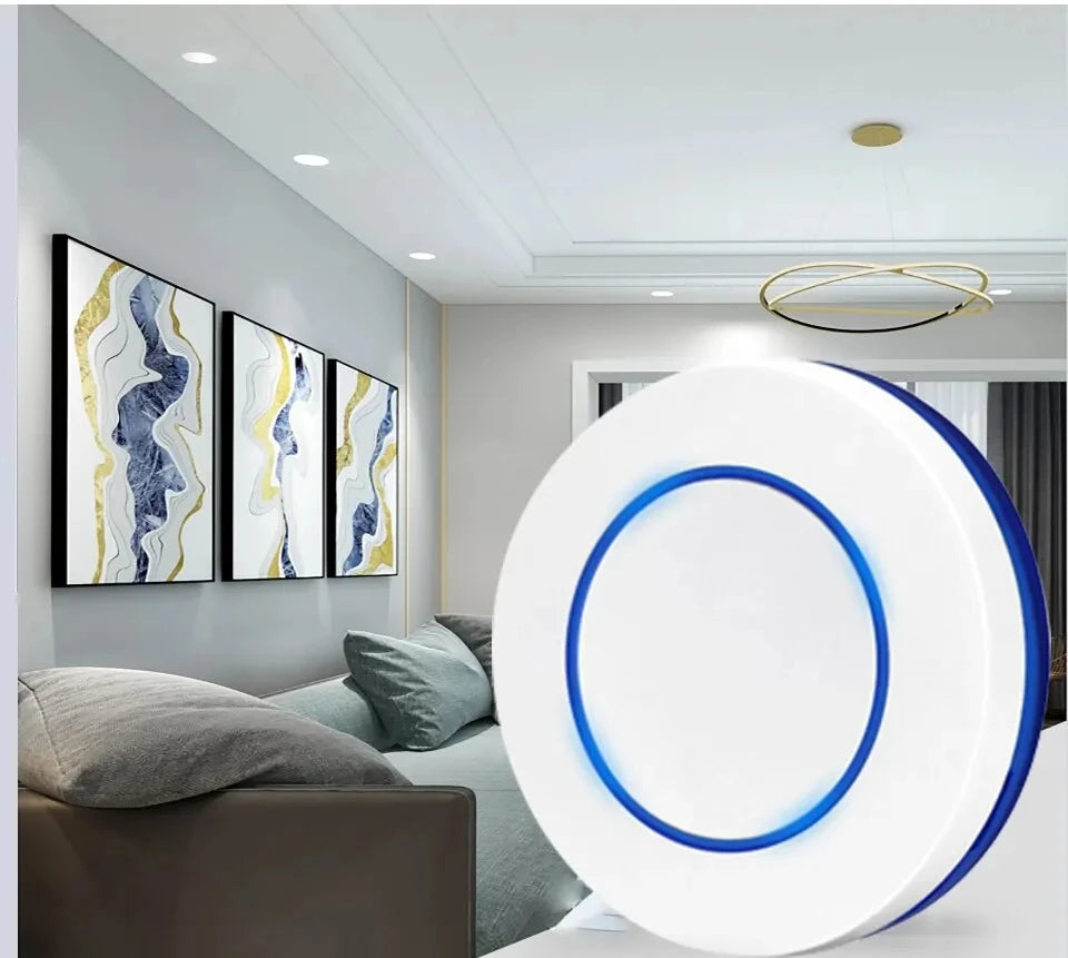 RF 433MHz Wireless Remote Control Light Switch 220V 110V 10A Relay Receiver Mini Round Button Wall Panel Switch For LED Lamp