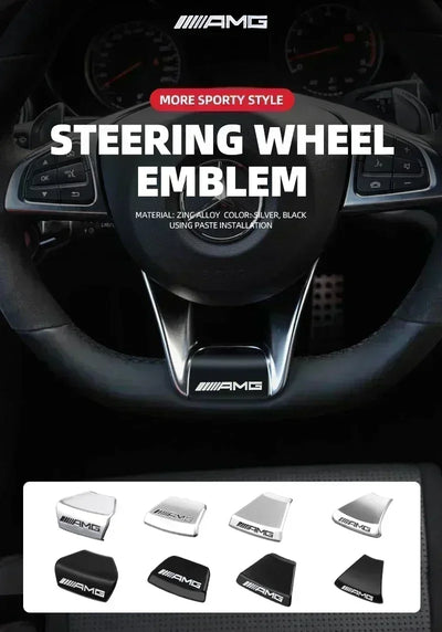 Car Interior Steering Wheel Badge Sticker Panel Center Emblem For AMG Mercedes Benz W212 W213 W205 GLA CLA GLC GLE New C/E Class
