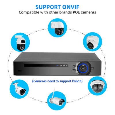 Fuers H.265 4CH POE DIY System Video Surveillance Security System Kit  Camera Surveillance CCTV Face Audio Video Recorder