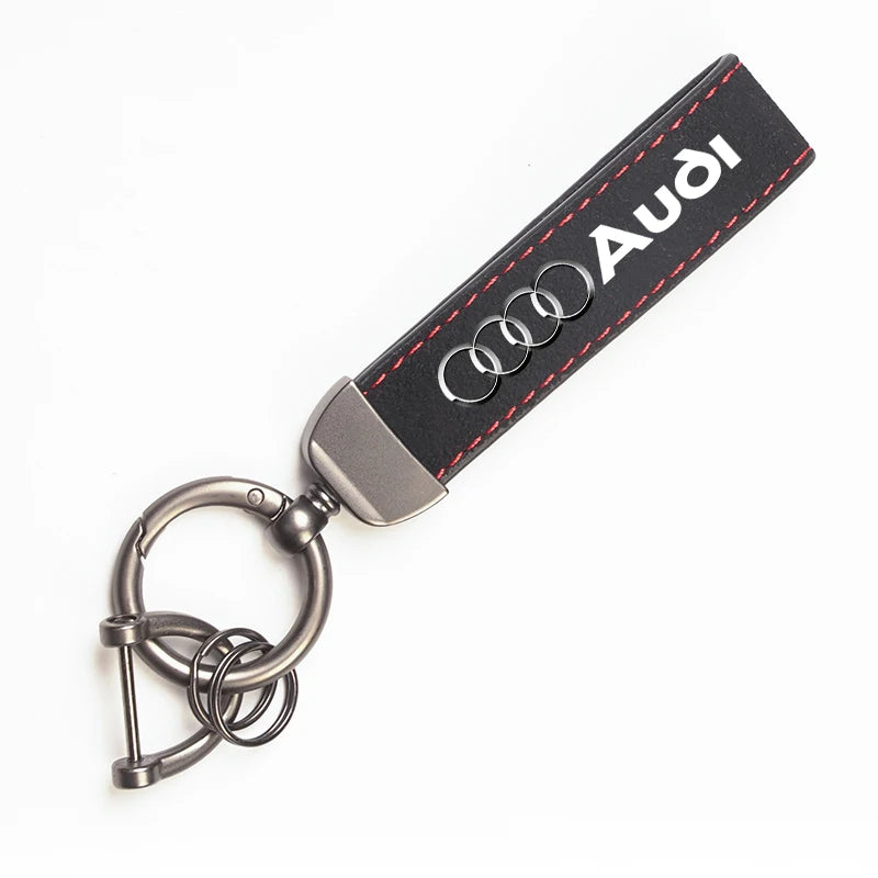1Pcs Car Styling Keychain Ring Suede Key Accessories For Audi Sline A1 A3 A4 A5 A6 A7 A8 Q2 Q3 Q5 Q7 Q8 TTS B6 B8 C5 B9 S1 S5 S7