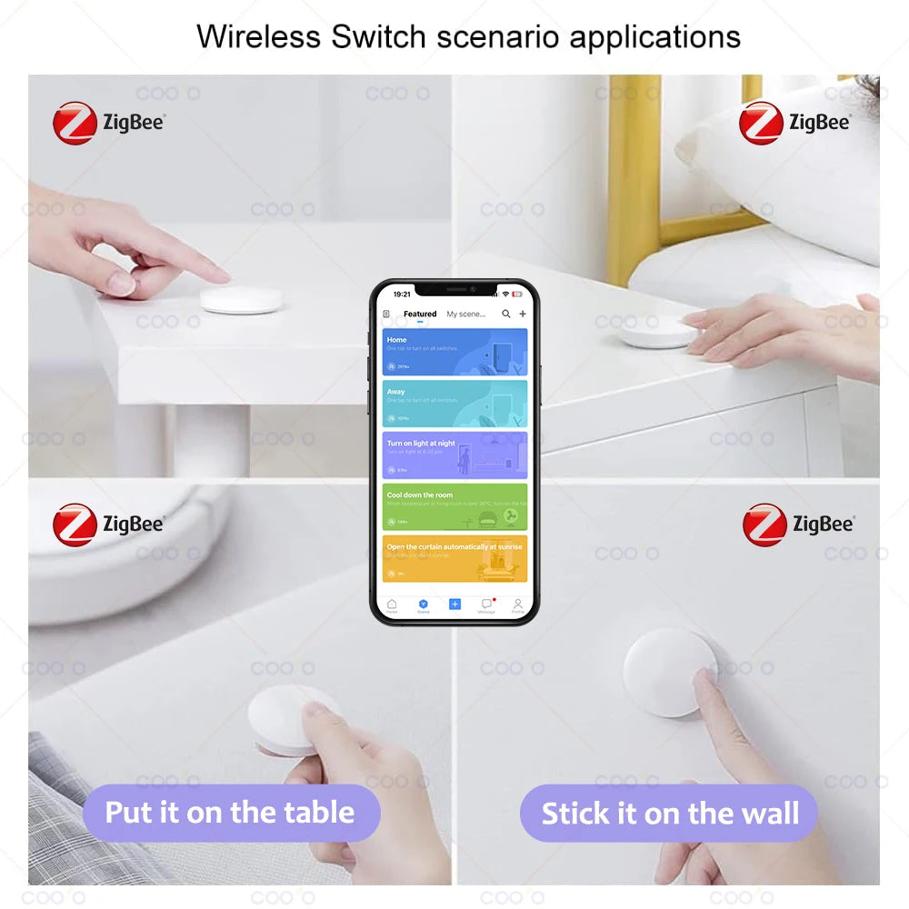 Ewelink Zigbee Smart Push Button Wireless Scene Switch App Remote Control Automation Scenario Switch Work with Zigbee2MQTT