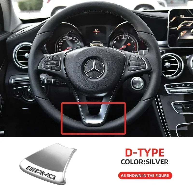 Car Interior Steering Wheel Badge Sticker Panel Center Emblem For AMG Mercedes Benz W212 W213 W205 GLA CLA GLC GLE New C/E Class