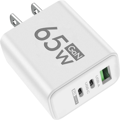 65W GaN Type C PD Charger 3 Ports USB Fast Charging Cellphone Adapter Quick Charger 3.0 For iPhone 16 15 Xiaomi Samsung Huawei