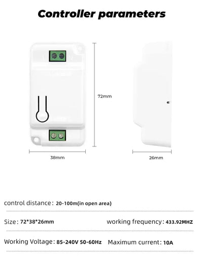 1/2/3 gang 433Mhz smart push Wireless Switch Light RF Remote Control 110V 220V Receiver home Wall button Ceiling Lamp