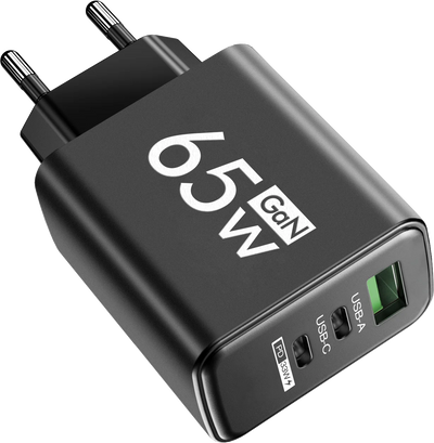 65W GaN Type C PD Charger 3 Ports USB Fast Charging Cellphone Adapter Quick Charger 3.0 For iPhone 16 15 Xiaomi Samsung Huawei