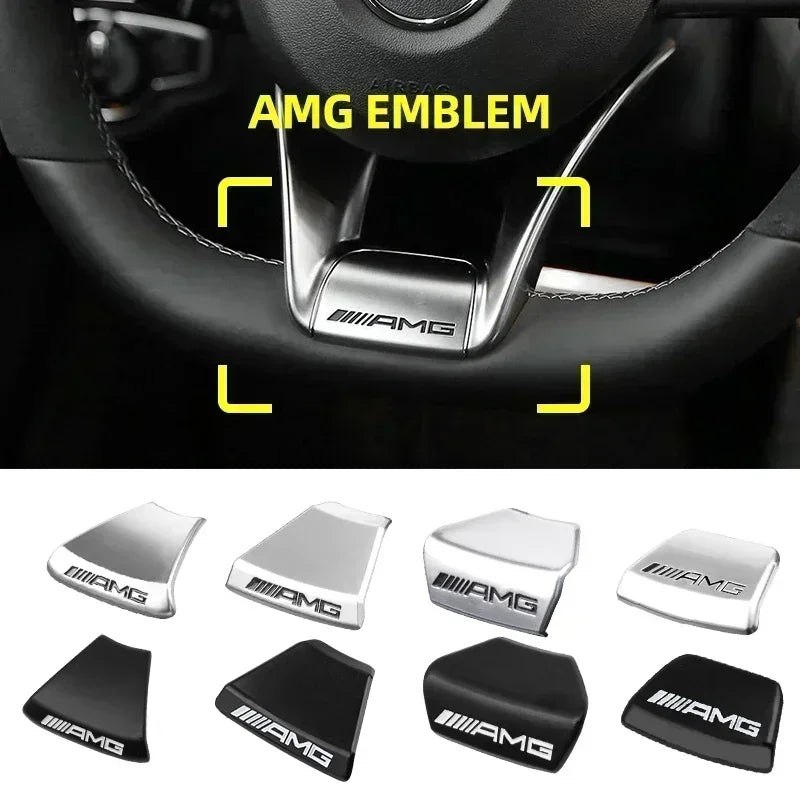 Car Interior Steering Wheel Badge Sticker Panel Center Emblem For AMG Mercedes Benz W212 W213 W205 GLA CLA GLC GLE New C/E Class