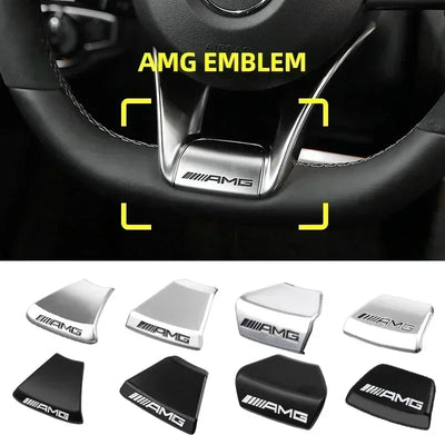 Car Interior Steering Wheel Badge Sticker Panel Center Emblem For AMG Mercedes Benz W212 W213 W205 GLA CLA GLC GLE New C/E Class
