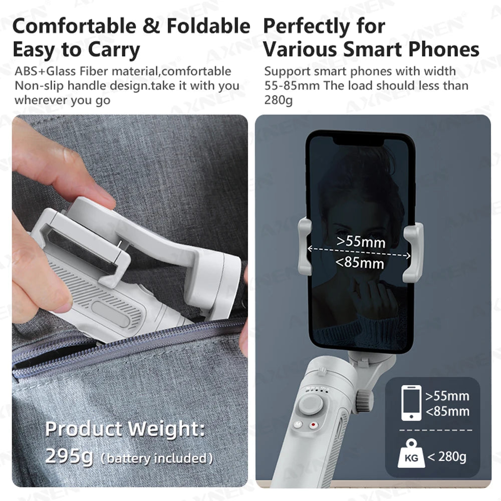 HQ3 Handheld Vlog Stabilizer 3-Axis Gimbal Video Record Self Anti Shake Phone Holder for Smartphone Tiktok live Photography Kit