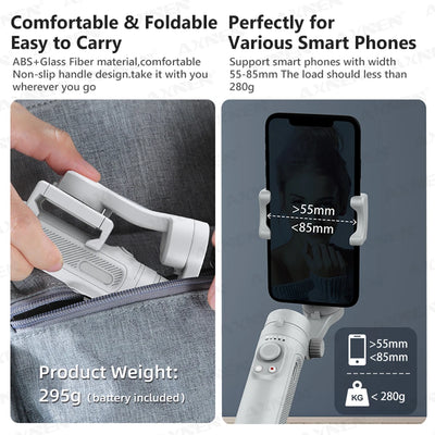 HQ3 Handheld Vlog Stabilizer 3-Axis Gimbal Video Record Self Anti Shake Phone Holder for Smartphone Tiktok live Photography Kit