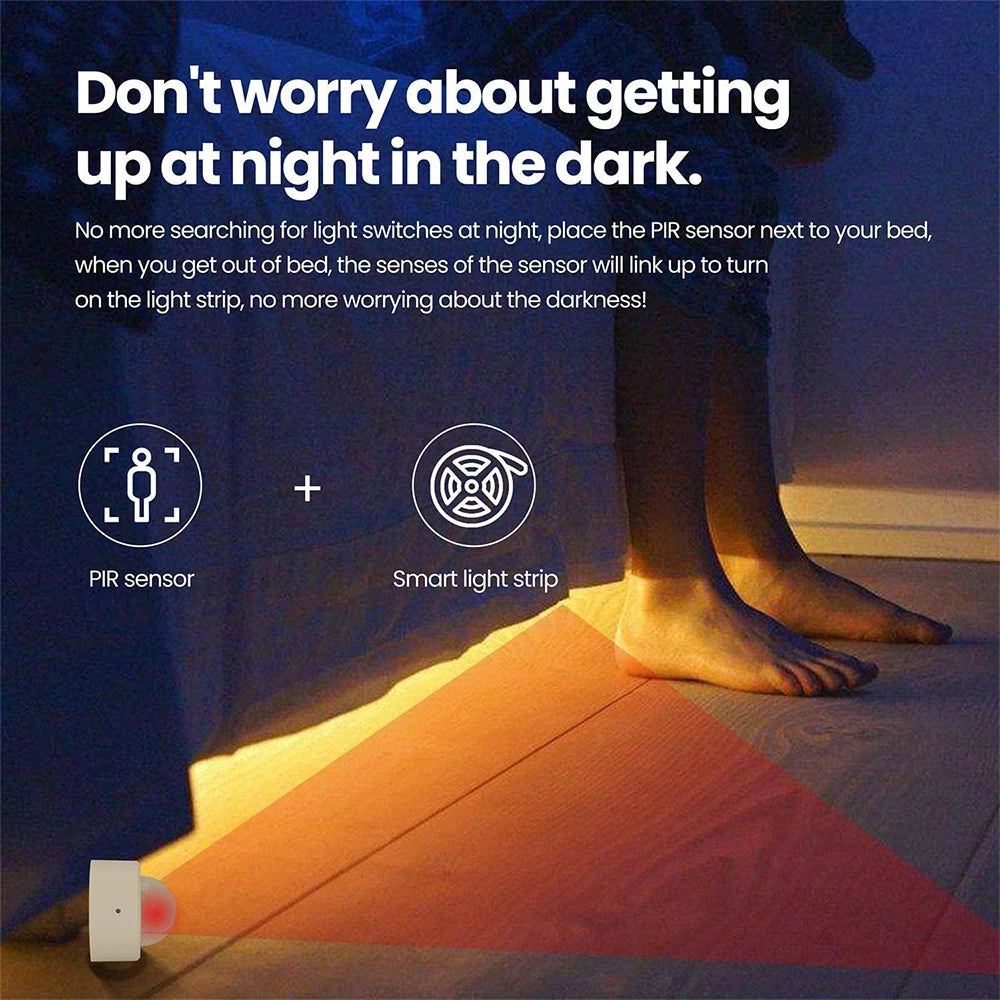 Tuya 2 in 1 Zigbee Mini PIR Motion Detector + Bright Lux Light Passive Infrared Security Burglar Alarm Sensor App Remote Control