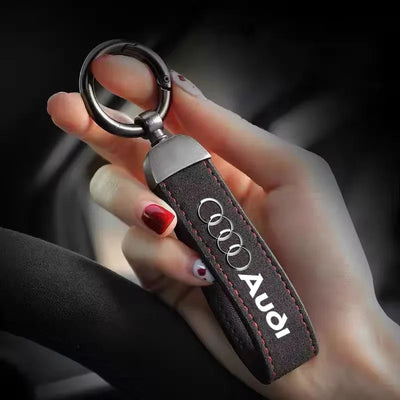 1Pcs Car Styling Keychain Ring Suede Key Accessories For Audi Sline A1 A3 A4 A5 A6 A7 A8 Q2 Q3 Q5 Q7 Q8 TTS B6 B8 C5 B9 S1 S5 S7