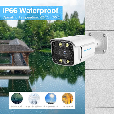 8CH H.265 POE CCTV NVR System 4K Ai Colorful Night Vision Waterproof IP Camera 8MP Two-Way Audio Video Security Camera Set