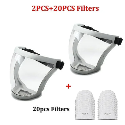 Work Protection Mask Transparent Facial Shield Transparent Facial Protector Face Protective Screen Kitchen Accessories Gadgets