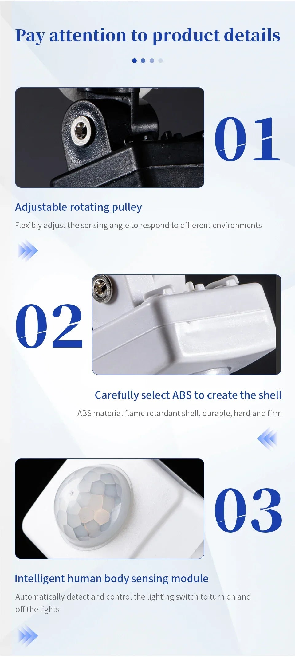 LED Motion Sensor 220V 110V Automatic PIR Infrared Detector 180 Degree Rotating Outdoor Timer Light Switch PIR Motion Sensor