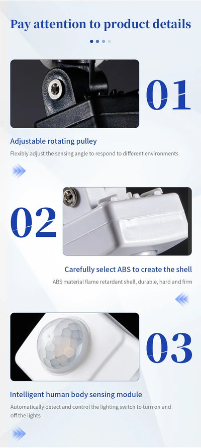 LED Motion Sensor 220V 110V Automatic PIR Infrared Detector 180 Degree Rotating Outdoor Timer Light Switch PIR Motion Sensor