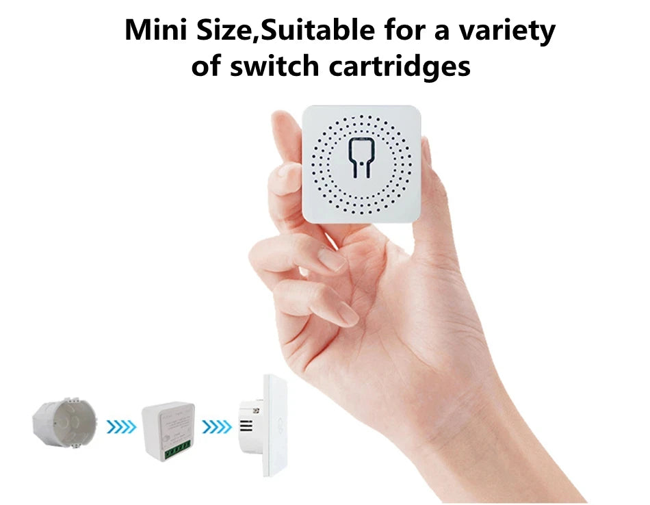 Tuya Mini 16A WiFi Switch Smart Life App 2 Way Control Smart Home Automation Module Interruptor Work for Alexa Google Home