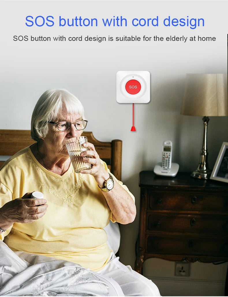 Tuya Smart Wireless SOS Emergency Call Button WiFi/Zigbee Button for Elderly Children Patients Safety Alert and Assistance
