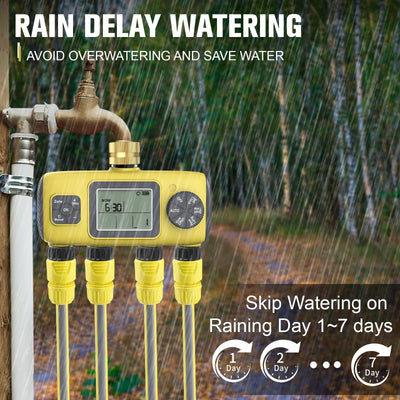 Haozee Smart Water Timer Intelligent 1/2/3-Outlet Irrigation Watering System Sprinkler Timer Garden Programmer IPX7 LCD Display
