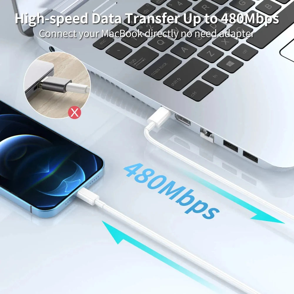 NNBILI PD 20W Fast Charger For iPhone 11 12 13 14 Pro Max XR X XS Max 8 Plus Phone Charger 3.3ft Cable Fast Charging Accessories