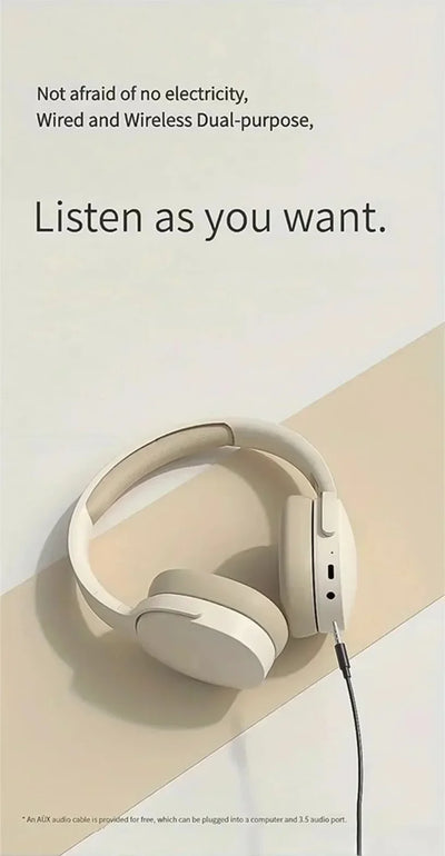Fashion HIFI Stereo Headsets True Sports With Earphones TF/AUX Music Player with MicWireless Bluetooth Headphones Over Ear