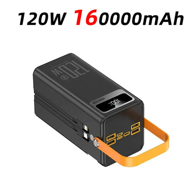 120W Super Fast Power Bank 200000mAh Large Capacity Outdoor Mobile Power Supply Supports 7 Devices to Charge At The Same Time