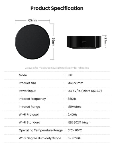 AVATTO Tuya WiFi IR Remote For Air Conditioning TV DVD AUD AC Universal Infrared Remote Control Works With Alexa, Google Home