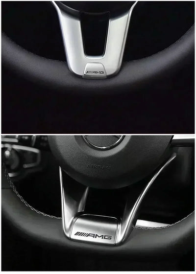Car Interior Steering Wheel Badge Sticker Panel Center Emblem For AMG Mercedes Benz W212 W213 W205 GLA CLA GLC GLE New C/E Class