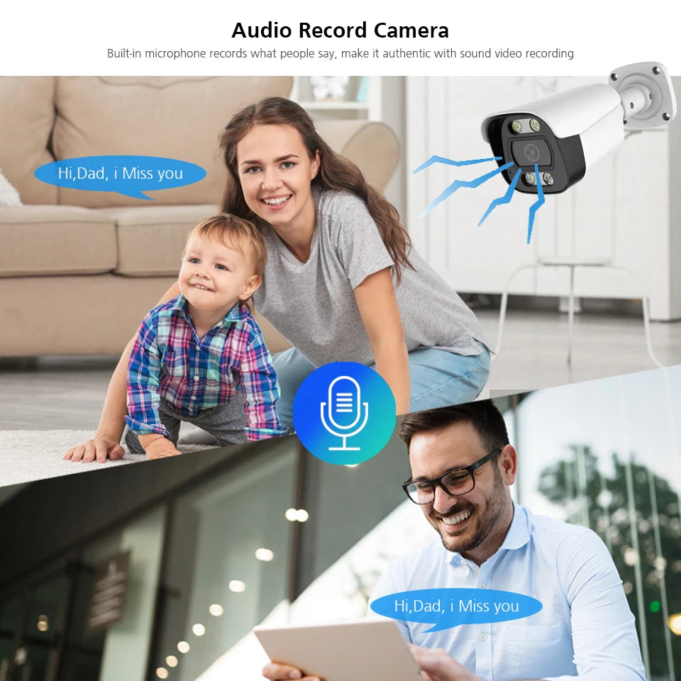 16CH 4K 8MP H.265 POE NVR CCTV Security Camera System with 5MP Audio Record IP66 Outdoor Waterproof IP Camera Video Surveillance