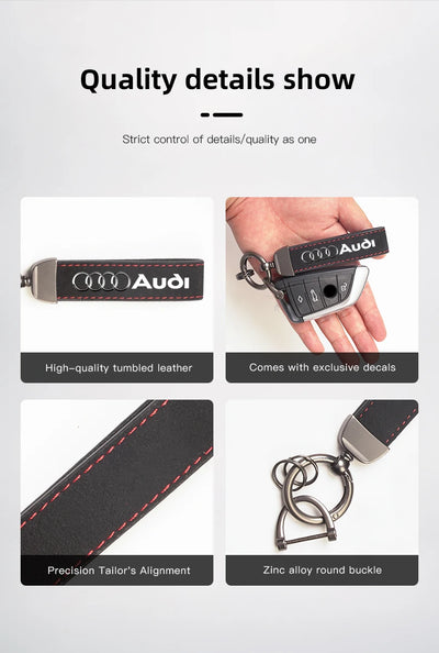 1Pcs Car Styling Keychain Ring Suede Key Accessories For Audi Sline A1 A3 A4 A5 A6 A7 A8 Q2 Q3 Q5 Q7 Q8 TTS B6 B8 C5 B9 S1 S5 S7