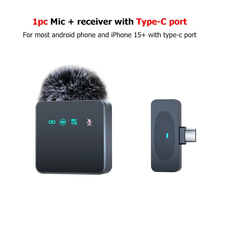 Professional Wireless Lavalier Microphone with Noise Reduction Recording Mute Function Cell Phone Portable Audio Video Live MIC