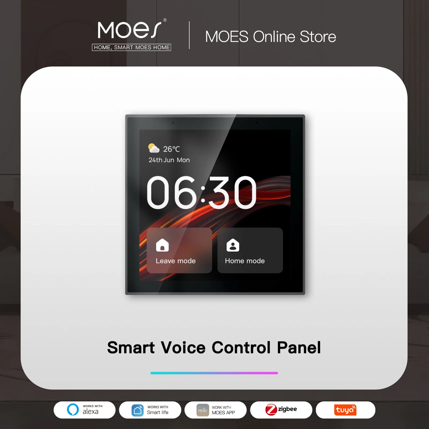 Tuya Wifi Smart Touch Screen Center Control Panel Voice Control ZigBee Gateway Built-in For Intelligent Scenes 4 Inches Screen