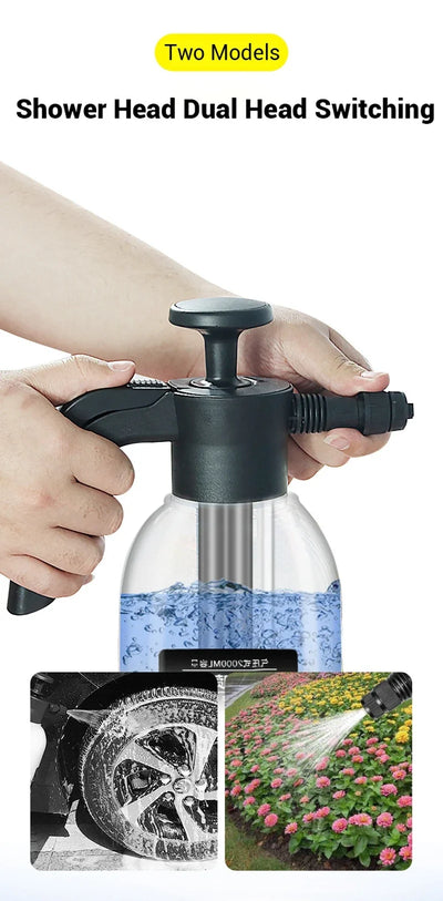 Car wash foam spray can high pressure hand spray car wash pot 2L dual-purpose car wash spray head watering garden spray pot