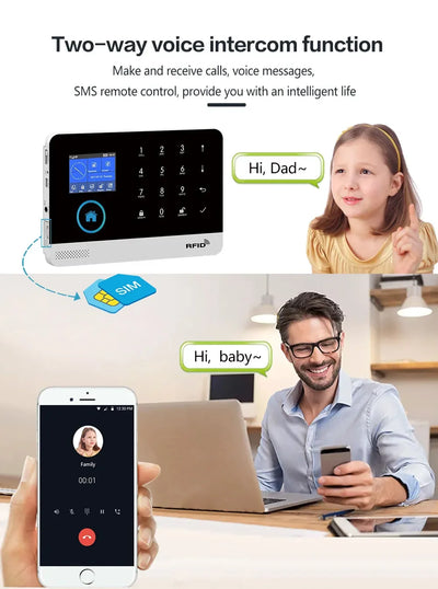 PGST-103 Graffiti Alarm System, 4G Secure Home WiFi Smart Home Alarm, Wireless Security System Device, Controlled by Smart Life