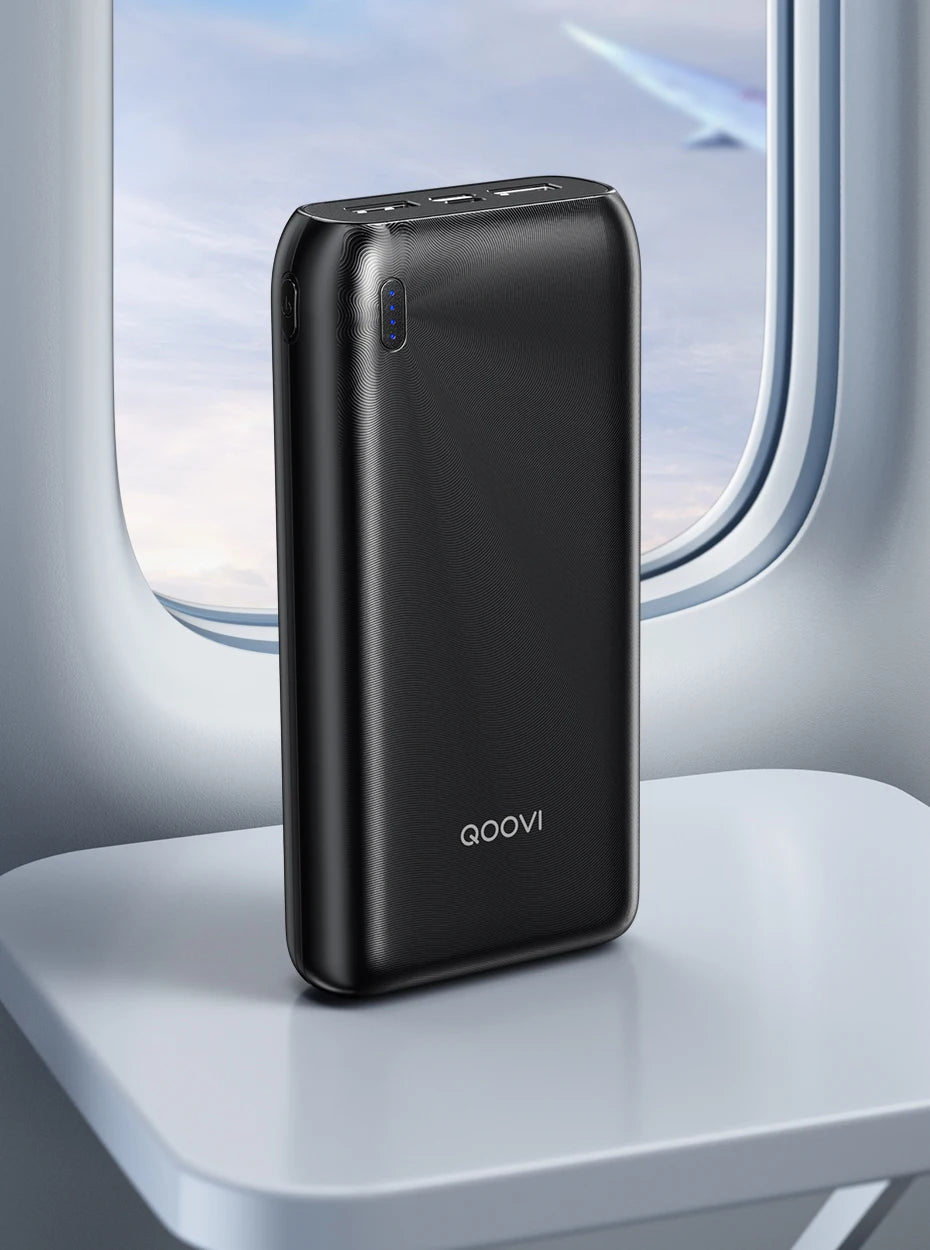 QOOVI 20000mAh Power Bank Ultra-thin Portable Charger For iPhone 15 Xiaomi Samsung Huawei External Battery 10000 mAh PowerBank