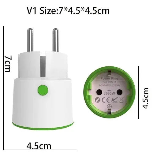Haozee Smart Zigbee Plug Socket 3680W 16A Power Energy Monitoring Timer Switch EU Outlet Home Assistant Zigbee2mqtt